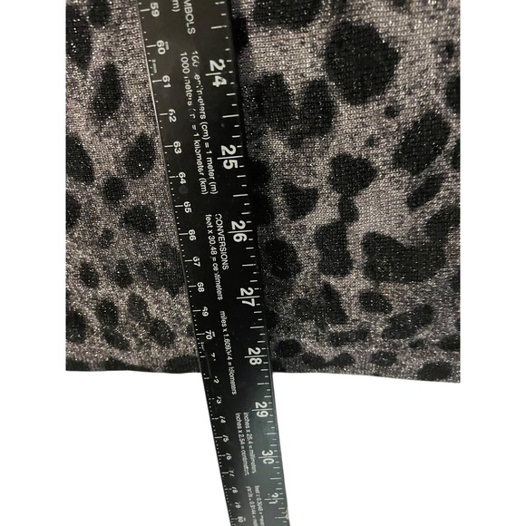 Lane Bryant Cold Shoulder Leopard Shimmer Tunic Top Plus 14/16 Gray Black - Picture 5 of 6